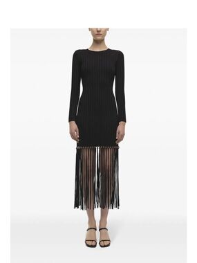 Simkhai Sharron Ribbed Knit Fringe Dress